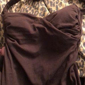 Victoria Secret 36B Small Brown push up  Bra top halter swim dress versatile